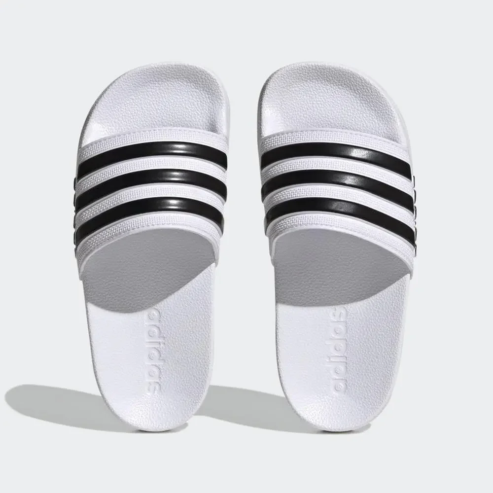 ADIDAS ADILETTE SHOWER SLIDES SANDAL, WHITE/BLACK/BLACK, 1 US UNISEX LITTLE KID